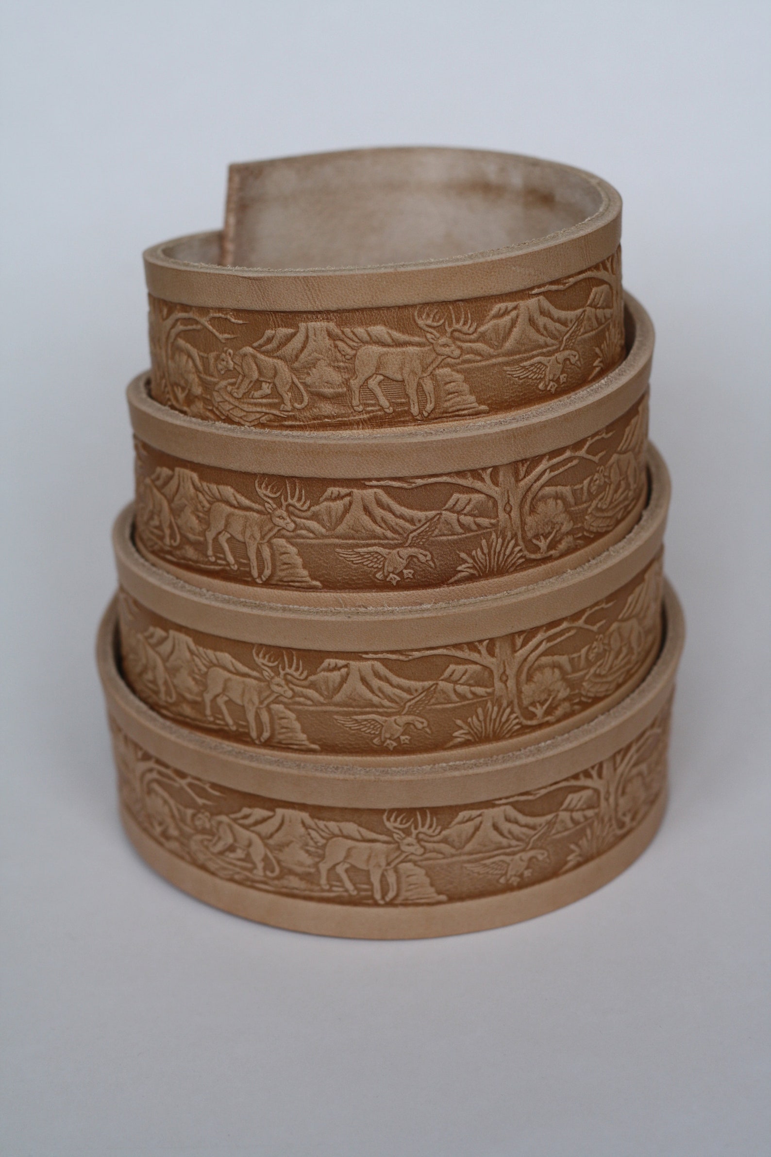 Leather Belt Blank With Stamping From Vegetable Tanned Etsy