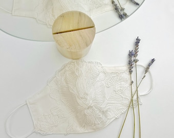 Floral lace mask / Lace mask / Bridal lace mask