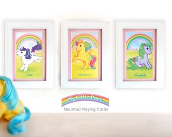 My Little Pony Vintage G1 - Original Waddingtons Playing Cards, Mounted Wall Art