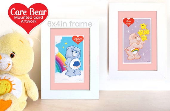 Vintage Care Bears Mounted Cards 6x4in for Frame