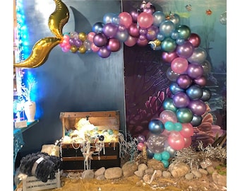 Mermaid Balloon Arch Decorating Kit | Under the Sea | Mermaid Balloon Garland | Mermaid Party Theme | Organic Balloon Arch