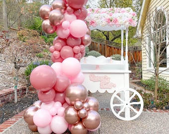 16ft Terra Rosa, Candy Pink and Rose Gold Balloon Arch and Garland Kit for 1st Birthdays, Bridal Shower, Baby Decor, Girls Party Decorations