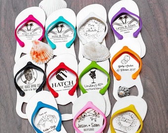 175 Engraved Custom Flip Flop Bottle Openers | Personalized Wedding Favors | Bottle Opener Favors | Destination Beach Wedding Favors Gift