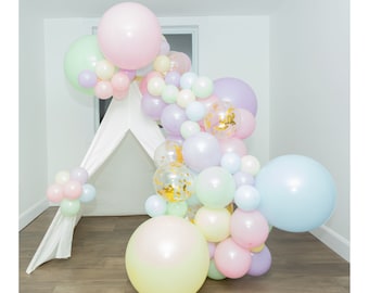 10ft Pastel Rainbow Balloon Garland Kit Unicorn Balloon Garland Rainbow Unicorn Balloons Ice Cream Party Over the Rainbow Unicorn Arch