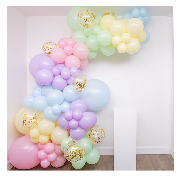 16ft Pastel Rainbow Balloon Garland Kit Unicorn Balloon Garland Rainbow Unicorn Balloons Ice Cream Party Over the Rainbow Unicorn Arch Girls