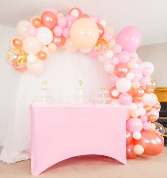 Pink White Rose Party Balloons Kit | 60pcs 12 Inch Latex Balloons With Confetti For Birthday Wedding - View #4