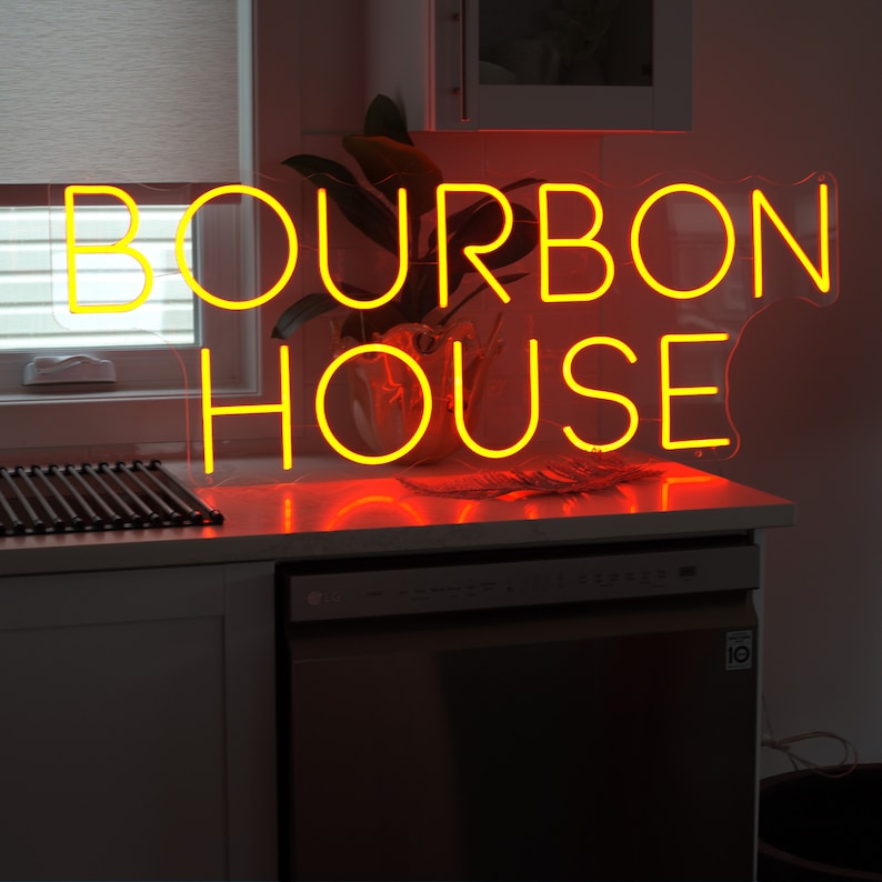 Custom LED business neon sign illuminating a storefront, showcasing personalized branding and energy-efficient lighting for enhanced visibility. For Night clubs, bars, restaurants, night life, storefront