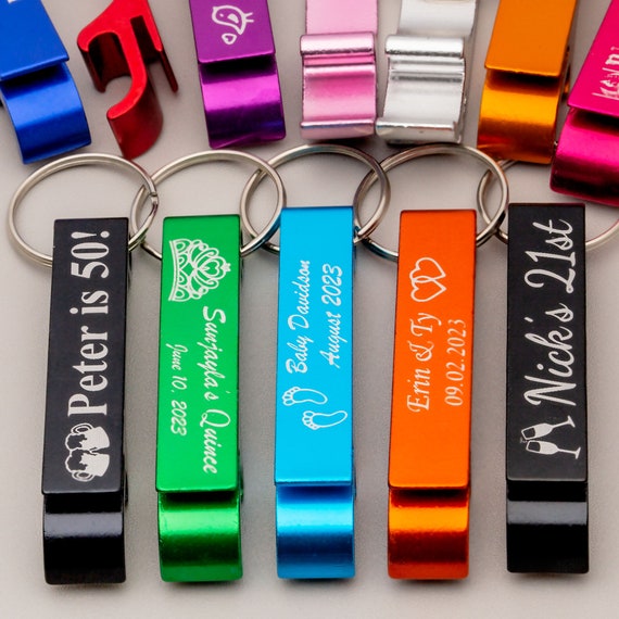 Personalized Birthday Favors Bottle Opener Keychains Bulk Custom