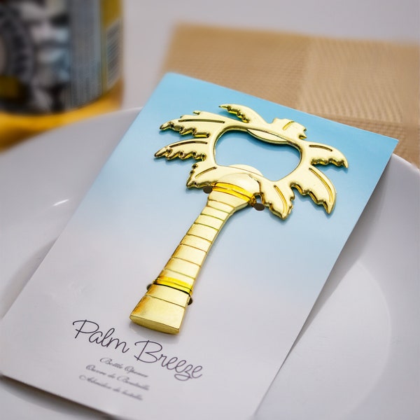 Bottle Opener Wedding Favors, Gold Coconut Palm Tree Bottle Openers Beach Favor, Hawaiian, Tropical, Party Gifts Bridesmaids