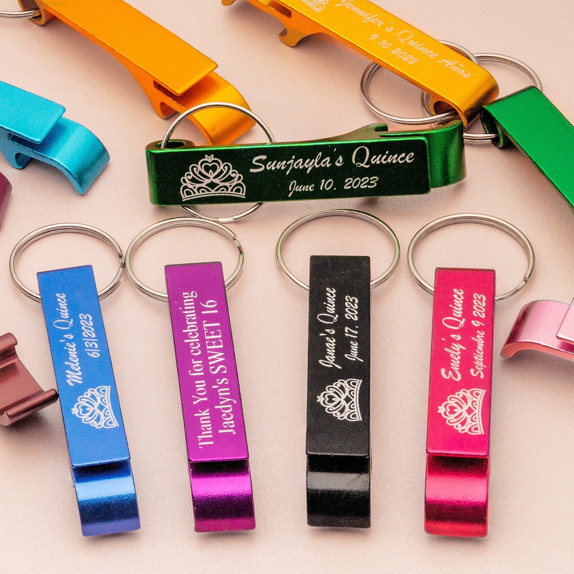 Personalized Birthday Favors Bottle Opener Keychains Bulk 