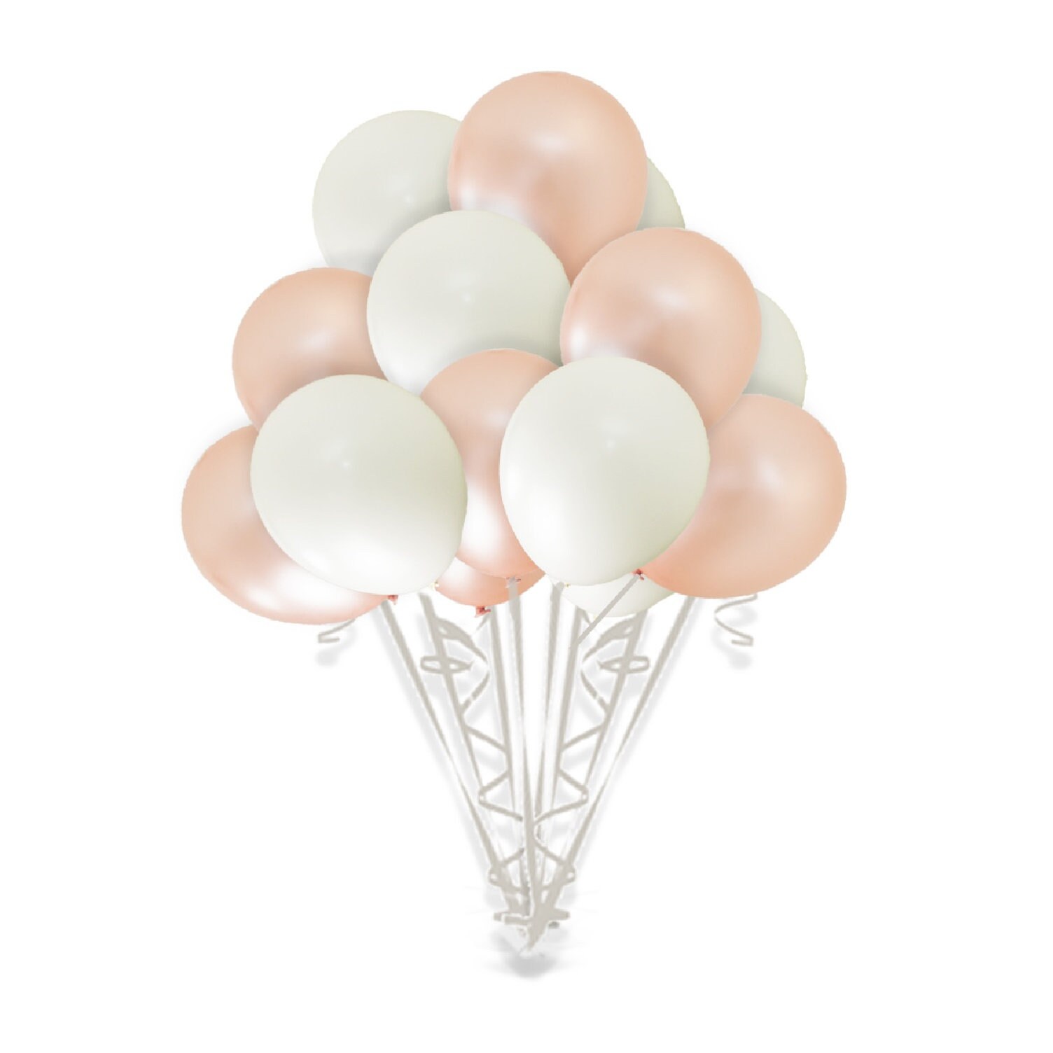 Rose Gold White Balloon Bouquet | Rose Gold Balloons | Rose Gold Birthday Party Theme