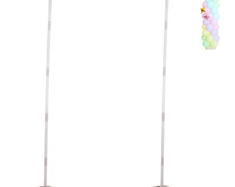 2 Sets of 5ft Balloon Columns with Connectors and Sturdy Base. Balloons NOT Included. For Girls' Boys' Birthday Party Decorations Arch Tower