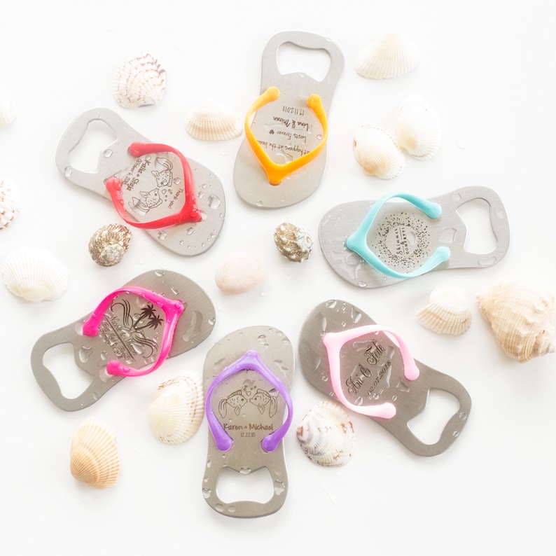 Personalized Flip-Flop Bottle Openers  Destination Wedding image 0