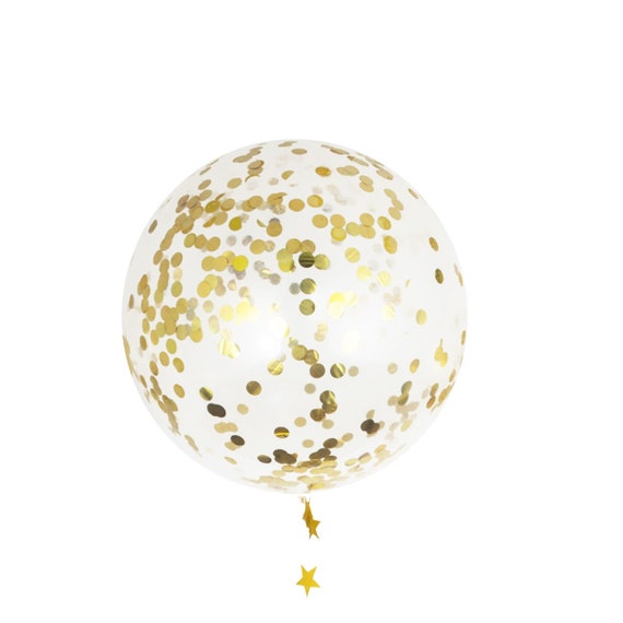 Giant Confetti Balloon - Gold | Birthday Decorations | Wedding Balloons | 36 inch balloon Winter Wonderland Christmas Il_570xn