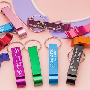 Baby Shower Favors | Custom Keychains Bottle Opener | Personalized Keychains Can Openers for Gender Reveal Souvenirs.