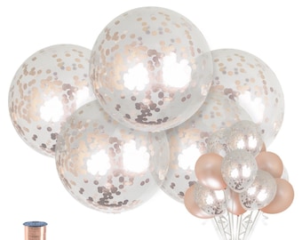 Jumbo Rose Gold Confetti Balloons | Confetti Balloon | Wedding Balloons Birthday | Bridal Shower Balloons