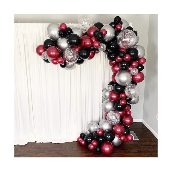 Red Black and White Balloon Garland - Etsy