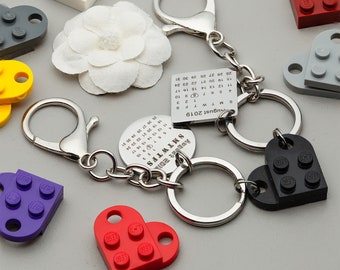 Handmade LEGO Heart Keychain - Personalized LEGO Love Gifts