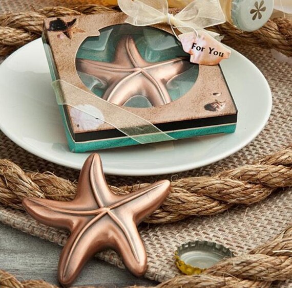 Bulk Bottle Openers, Ships in 1 Day, Copper Starfish Wedding Favors