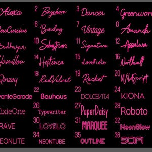 Custom light up signs for business, featuring bespoke designs that highlight company logos and messages in neon colors