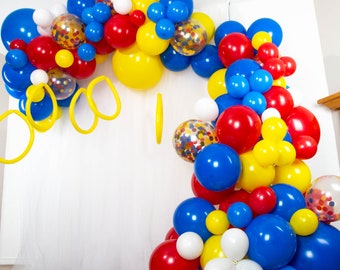 Guirnalda globos de la temática de Sonic / Sonic themed balloon garland 