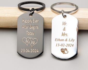 Bulk Engraved Custom Keychains - Christmas, Wedding Favors, Birthdays, Graduation, Personalized Metal Key Rings, Custom Logo Gifts