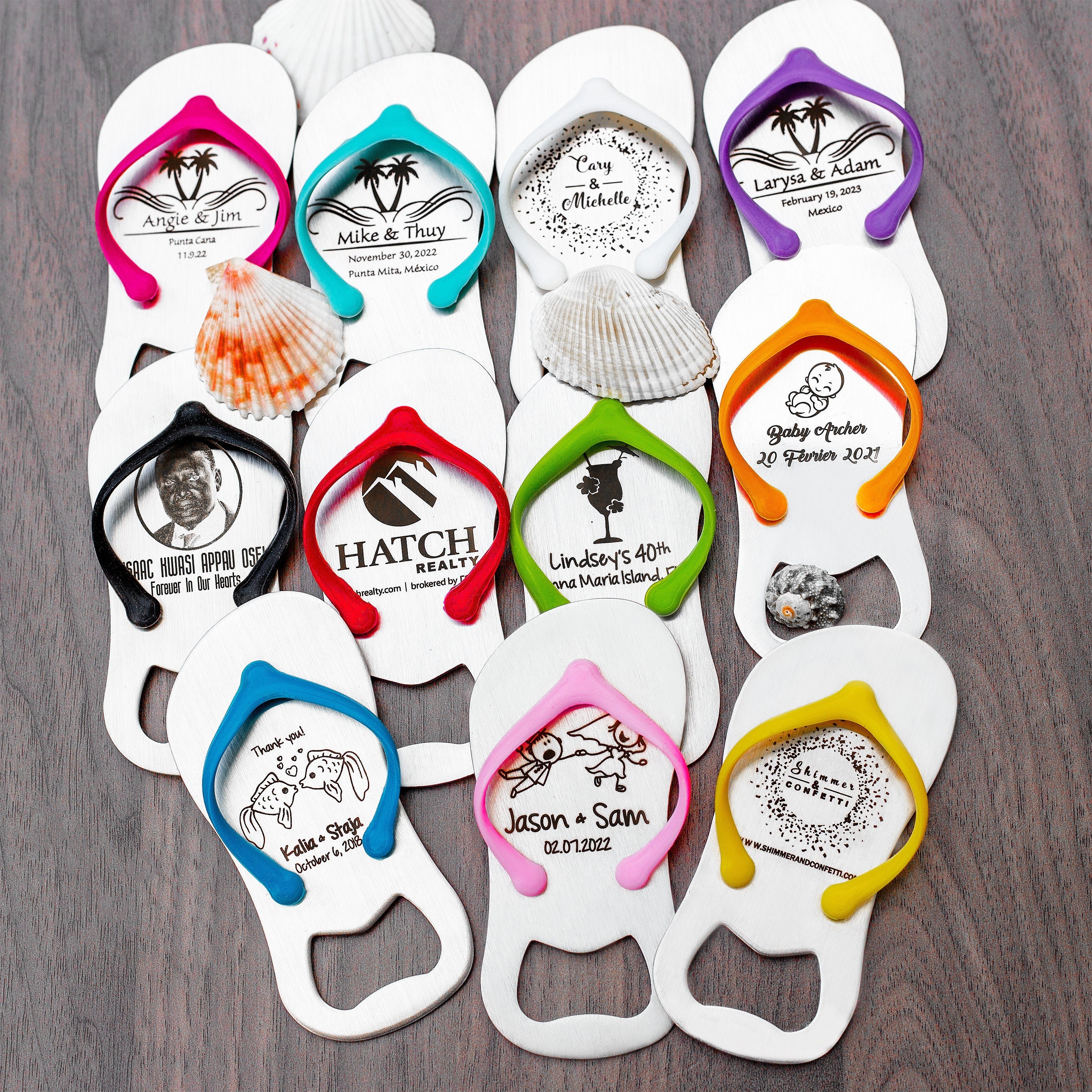 Wedding Flip Flop Favors Set of 6