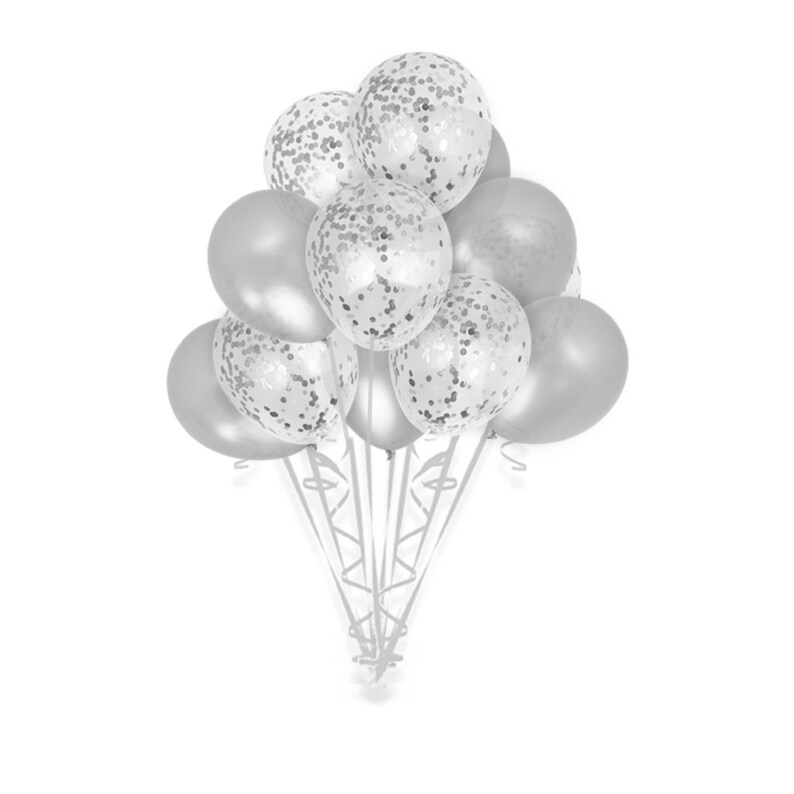 Jumbo Silver Confetti Balloons Glitter Sparkle Balloon Etsy