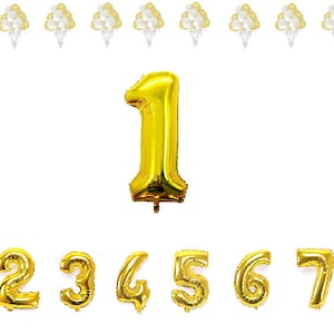 40-Inch Gold Number Foil Balloons | Birthday Balloons | Huge Number Balloons | Jumbo Foil Number Balloons