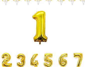 40-Inch Gold Number Foil Balloons | Birthday Balloons | Huge Number Balloons | Jumbo Foil Number Balloons