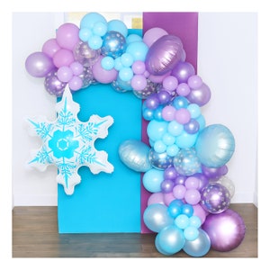 Ice Princess Purple and Blue Balloon Arch and Garland Kit | Winter Baby Blue, Lavender Party Decorations for Girl, Baby Shower Birthday