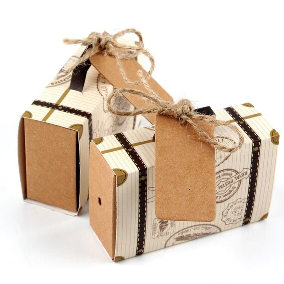 5 X Airplane Suitcase Favor Boxes Bridal Shower Favors Etsy