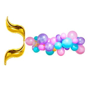 2 x 22-inch Curve Foil Balloon | Mermaid Fin | Mermaid Party Theme | Balloon Clusters