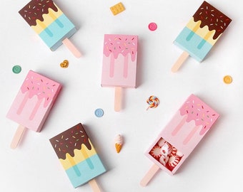 20 Ice Cream Party Favor Boxes | Baby Shower Candy Box for Girl or Boy | Kids Party Favors | Gender Reveal Favors