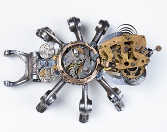 Steampunk Mechanical Insect Hand-made art sculpture Spider