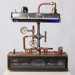 Steampunk Table Lamp Vintage Volga GAZ 24 Dashboard Industrial Desk Light Retro Car Radio