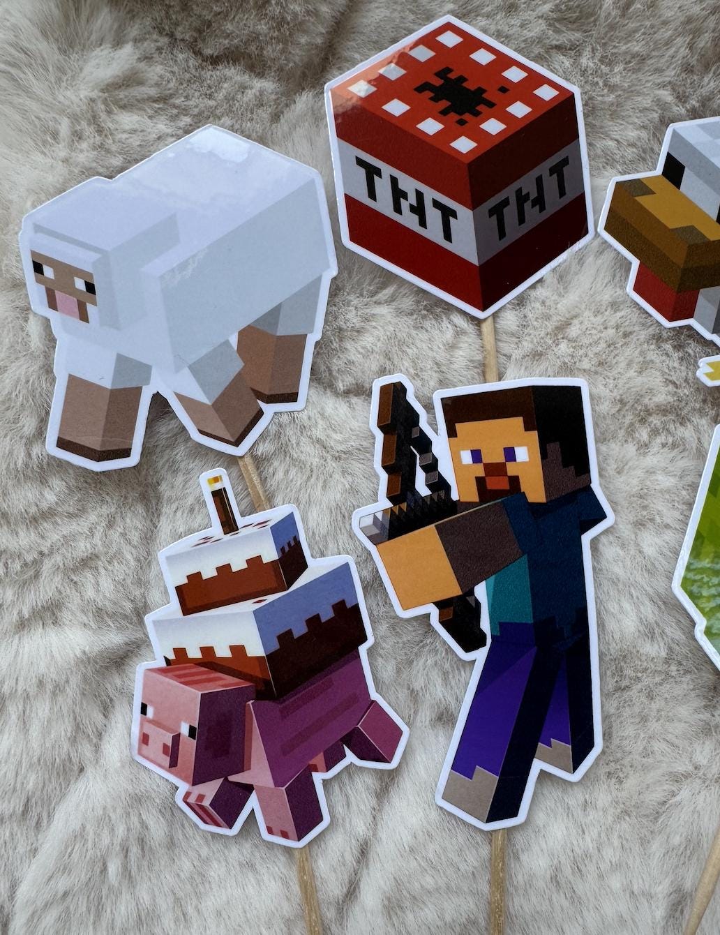 Minecraft Cupcake Toppers Laminated