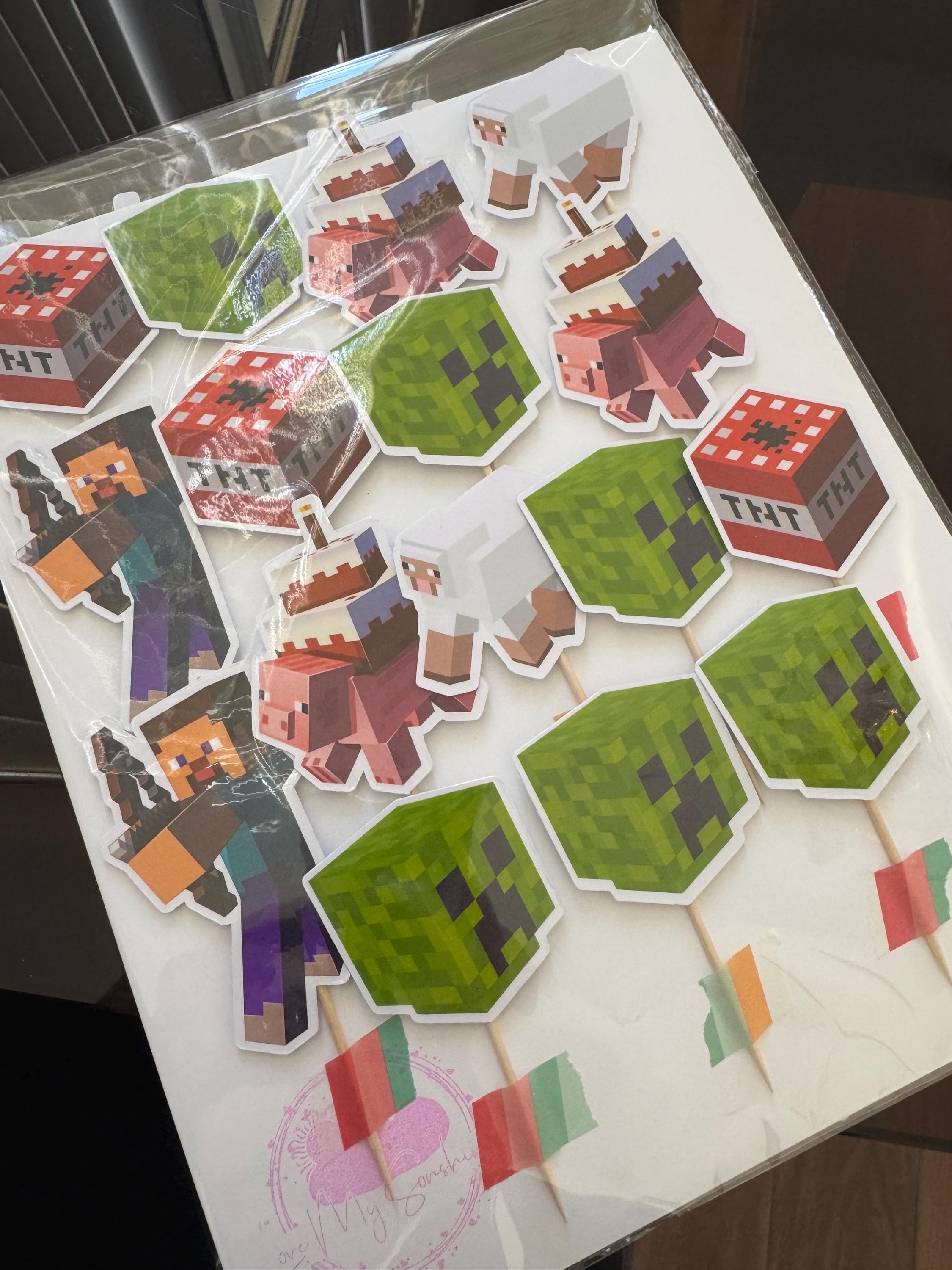 Minecraft Cupcake Toppers Laminated