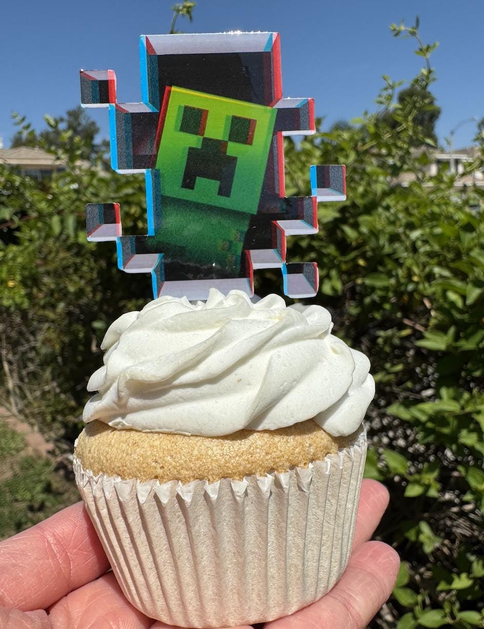 Premium Minecraft Cupcake Toppers - 12 Pcs
