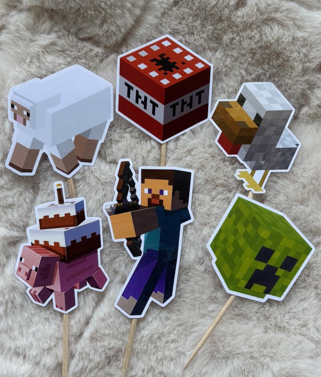 Minecraft Cupcake Toppers Laminated