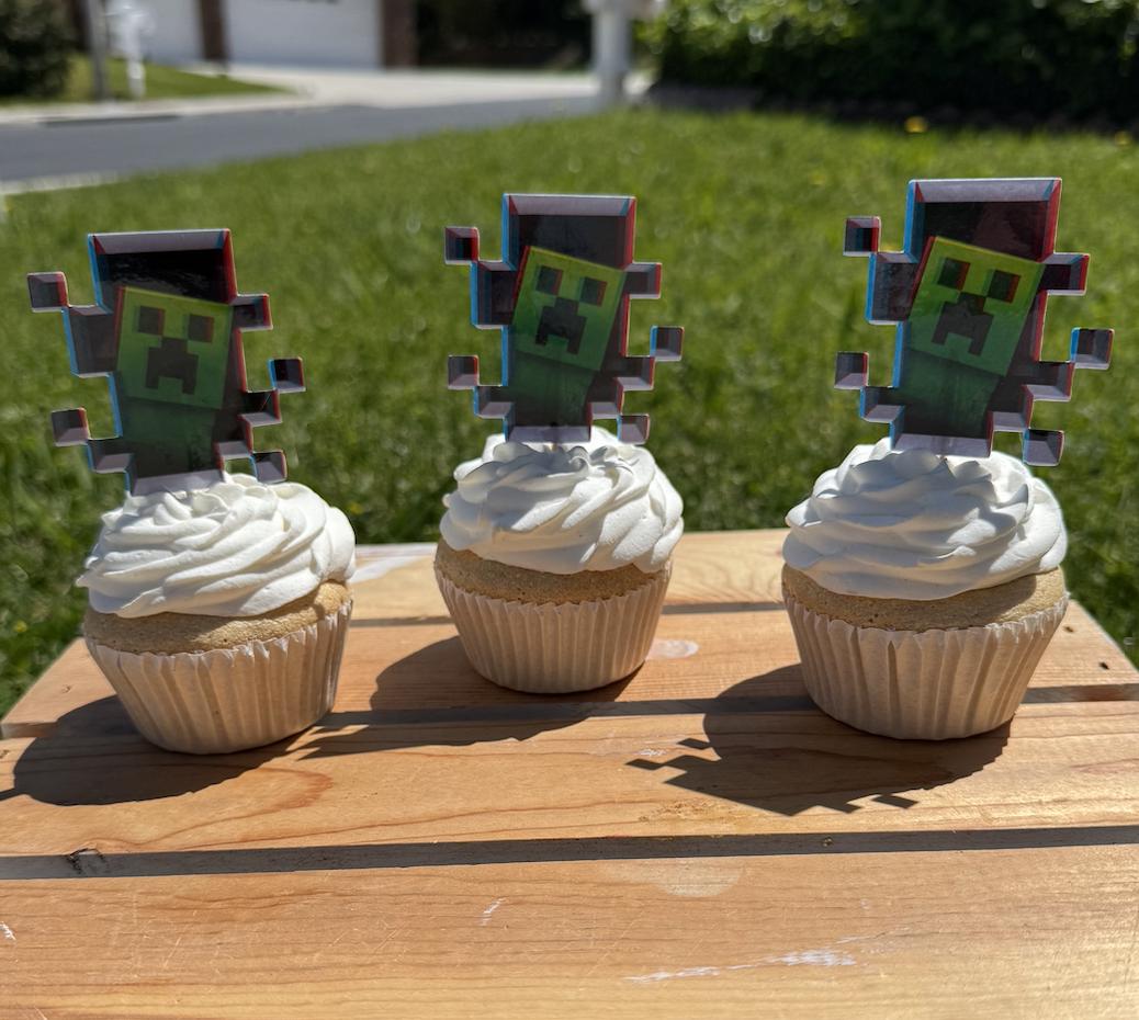 Premium Minecraft Cupcake Toppers - 12 Pcs