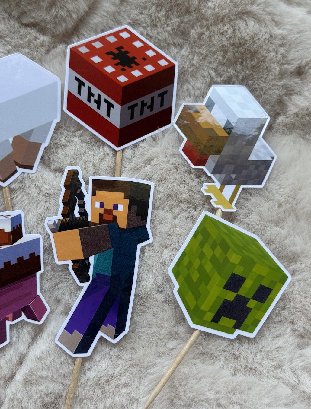 Minecraft Cupcake Toppers Laminated