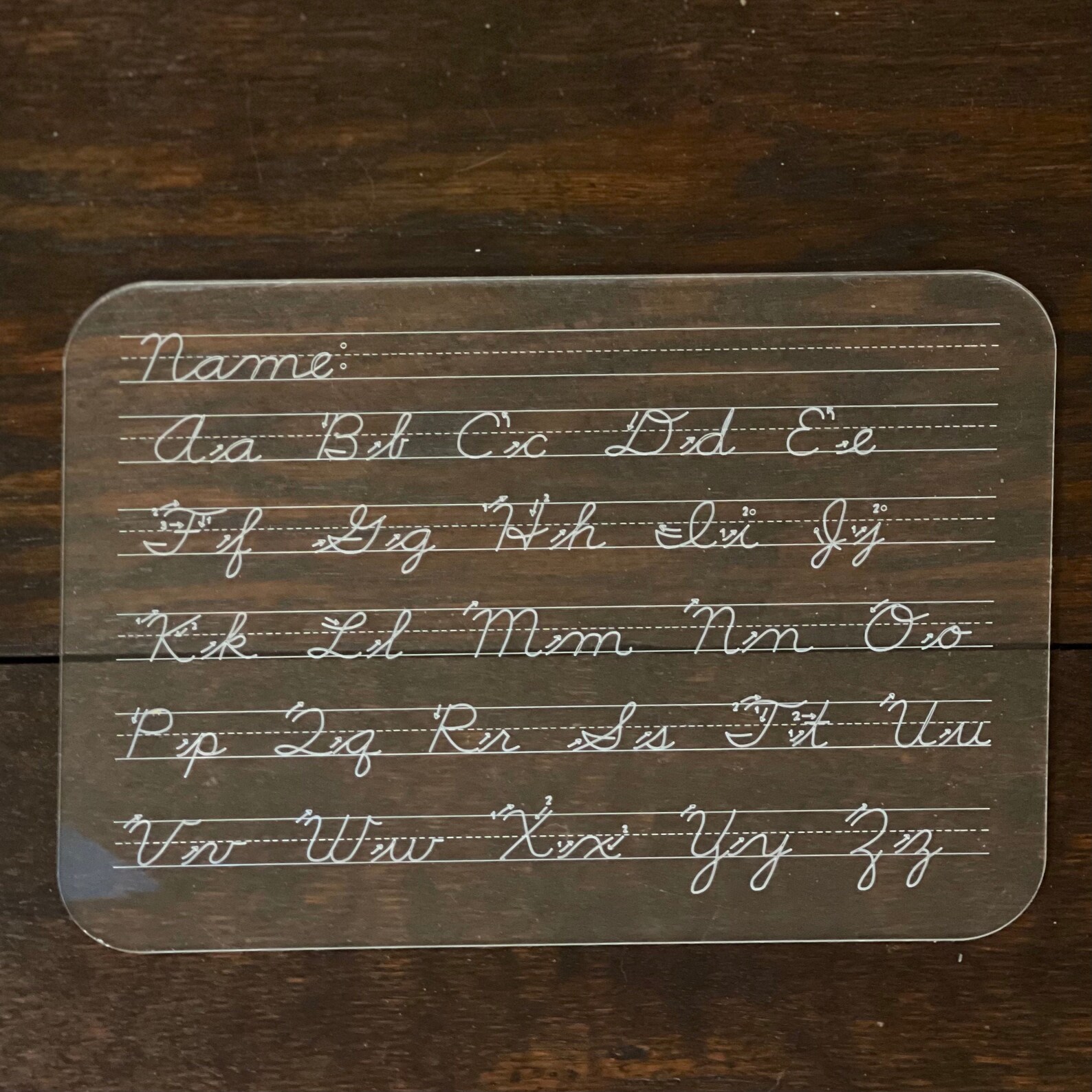 Cursive Handwriting Learning Dry Erase board Etsy
