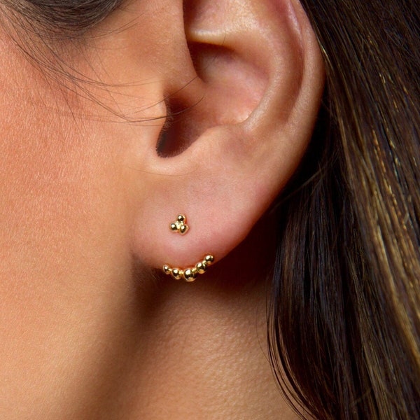 Ear jacket- Ear jacket earrings - Gold ear jacket - Dainty gold earrings - Minimal ear jacket- Minimal earrings - Ear cuff - Dainty earrings