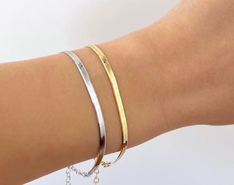 Essentials | Bracciale Con Catena A Spina Di Pesce Da 3 Mm Color Argento P