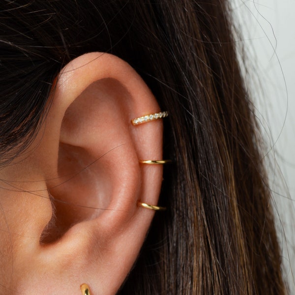 Triple ear cuff - Ear cuff gold - Ohr manschette - Gold ear cuff - Manchette d'oreille - Non Pierced Ear Cuff -  Ear cuff no piercing