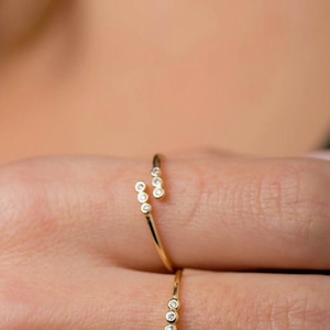 Stacking ring - Dainty gold ring - Delicate ring - Open ring - Stone ring - Tiny ring - Minimalist ring - Thin gold ring - Dainty ring