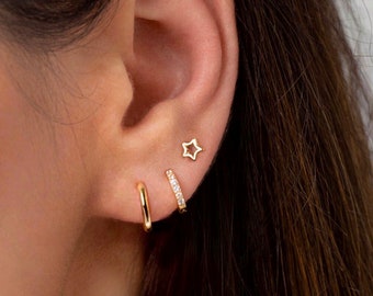 Kleine Stern Ohrstecker - Stern Ohrstecker - Gold Stern Ohrringe - Kleine goldene Ohrringe - Hypoallergen - Zierliche Stern Ohrstecker - Knorpel Ohrringe