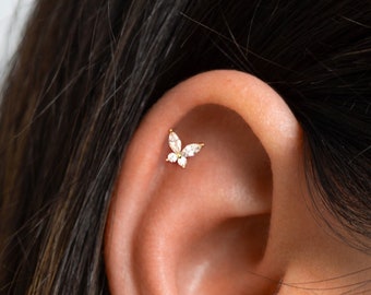 Schmetterling Ohrstecker aus Sterling Silber - Winzige CZ Schmetterling Ohrringe - Zierliche Ohrringe - Minimalistische Ohrringe - Kleine Gold Ohrstecker