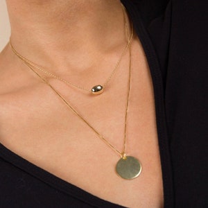 Gold bead necklace - Dainty necklace - Gold necklace - Dainty ball necklace- Layering dot necklace - Delicate necklace - Minimalist necklace